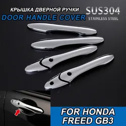 6PCS Car Door Handle Cover For 2008-2016 Honda Freed GB3 Chrome ABS Sticker Trim Exterior Scratch Decor Cap Cover Accessories