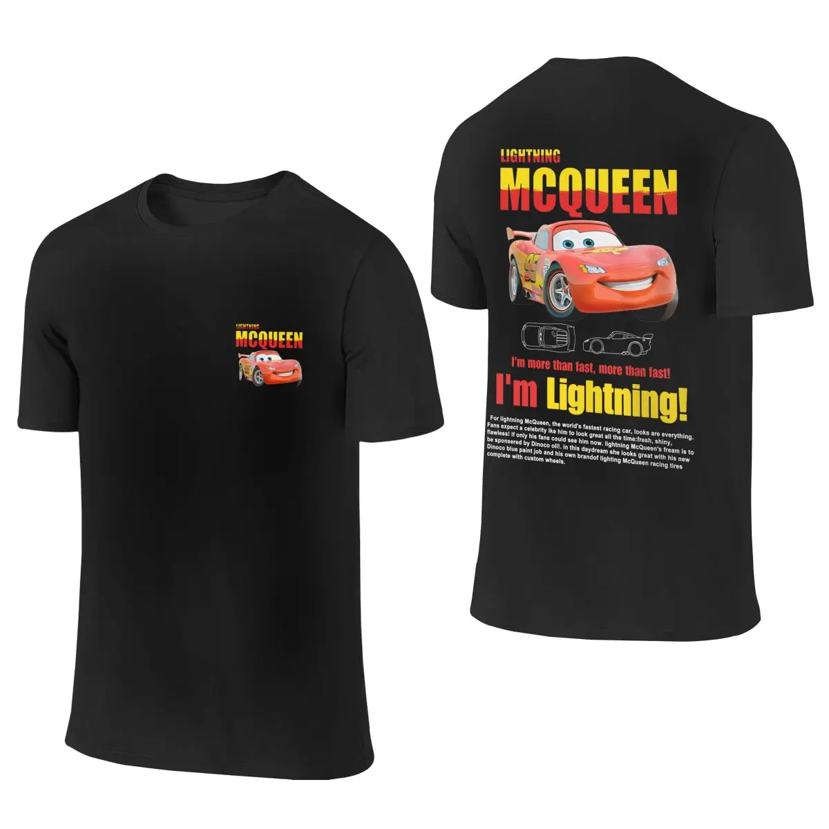 Lightning Mcqueen and Sally T Shirt For Couples Mcqueen Sally T-shirts Double-sided Print Tee For Men Women