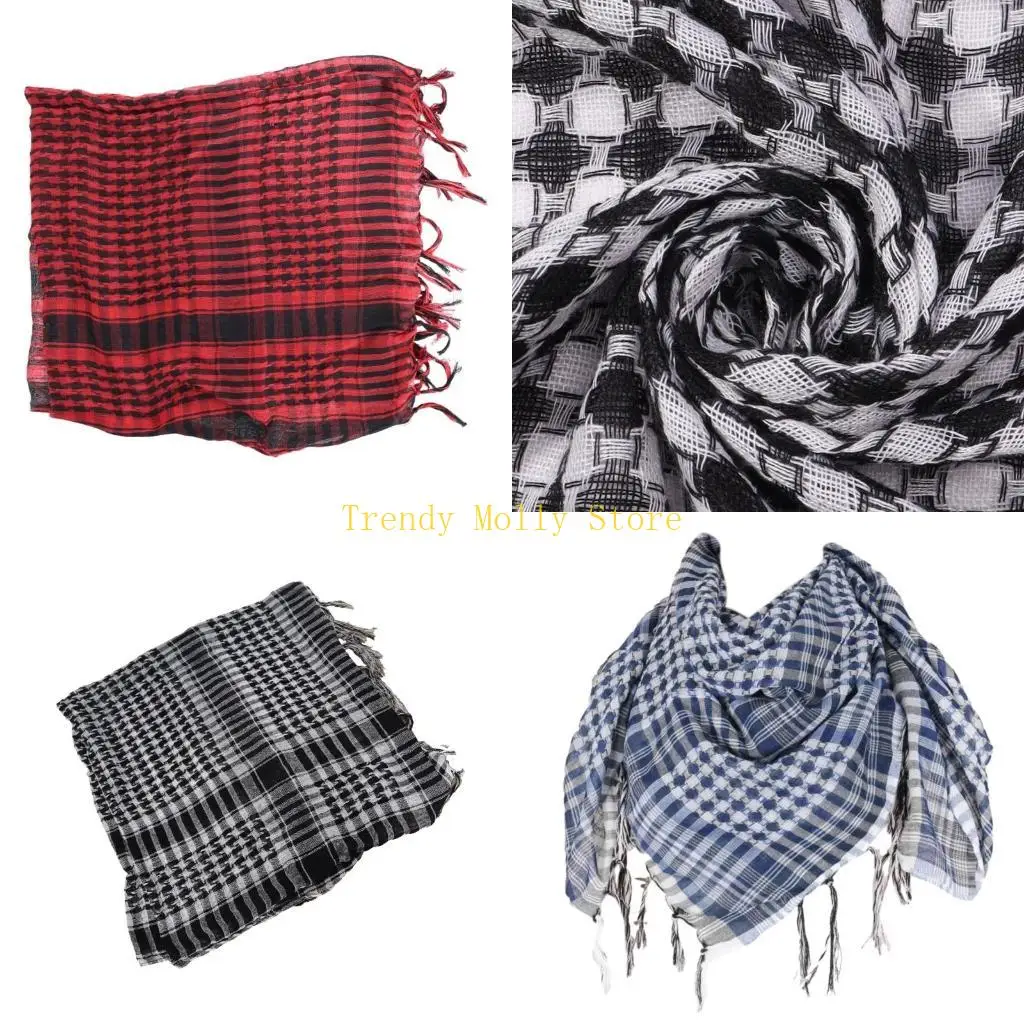 N5KB – foulard Shemagh du désert, foulard arabe à franges douces, unisexe, Keffiyeh, Bandana, couvre-chef universel, écharpe