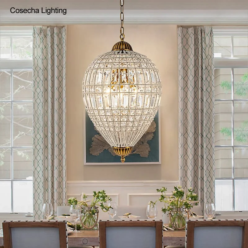 

3 Lights Vintage Mid Century Chandelier Crystal Antique Brass Pendant Light Vintage Bronze Chandelier Light Dining Living Room