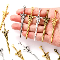10PCS 5 colors Mixed Alloy Charms Knight Sword Knife Gun Weapons Pendant For DIY Handmade Jewelry Material M97
