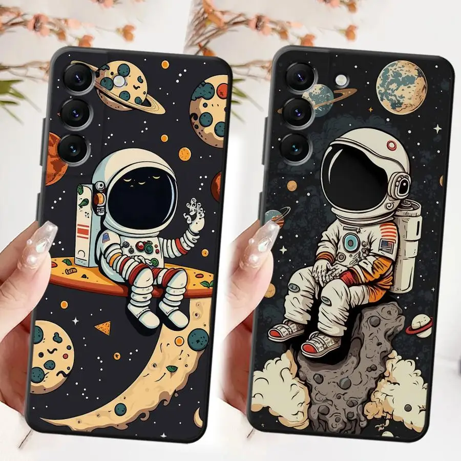 Case for Samsung Galaxy A57 A23 A25 A52 A36 A55 A32 A73 A51 A37 A22 A26 A53 A35 A24 Phone Cover A72 A71 Cartoon Astronaut