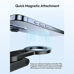 Magesfe Phone Grip Trípode Selfie Stick Teléfono Magnético Trípode Bluetooth inalámbrico con control remoto para iPhone Android Universal All 12 Mejor agarre de cámara de ventas para iPhone - №11