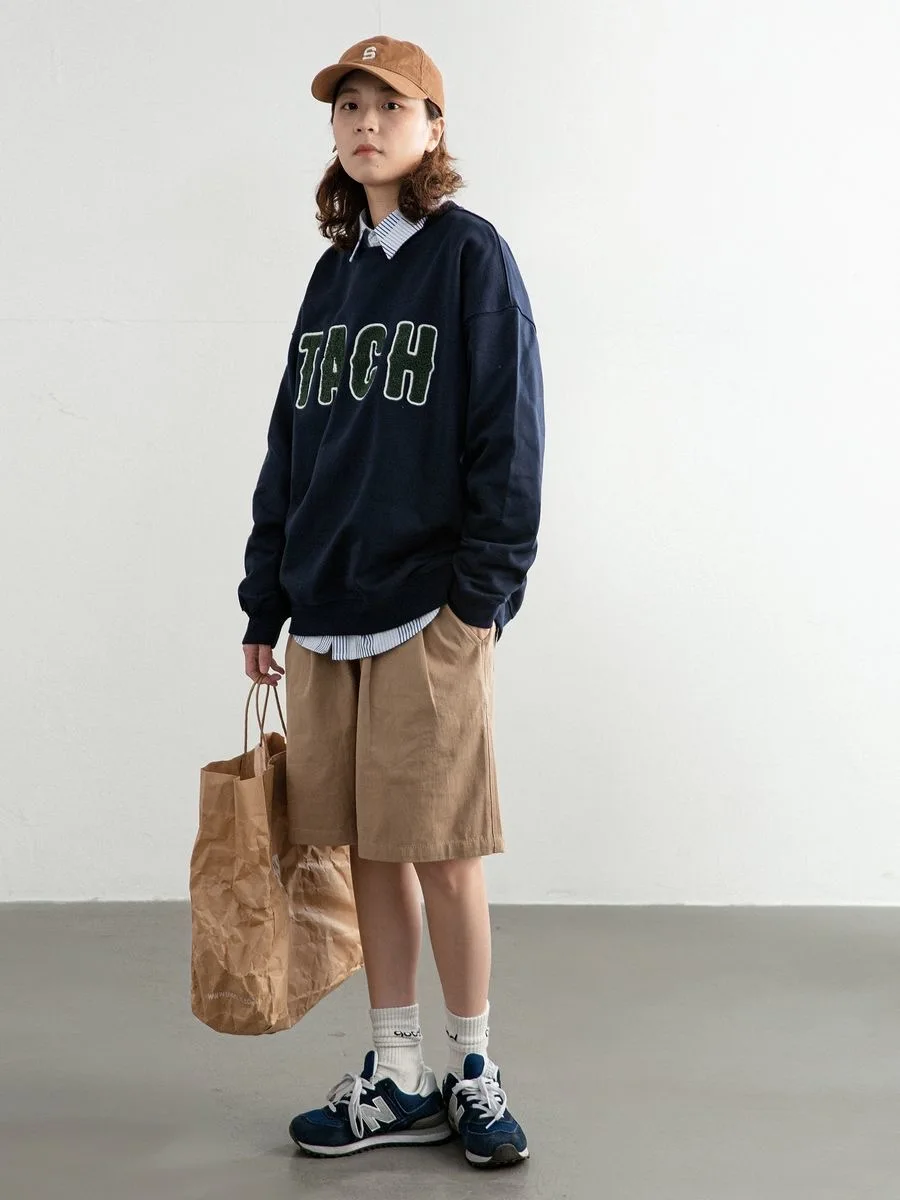 00% puur katoen zomer elastische taille orts ex Street Sle hoge taille wijde pijpen casual broek voor mannen en vrouwen