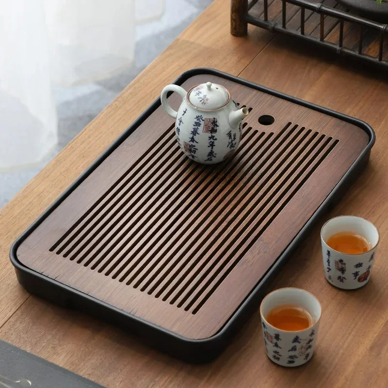 

Nordic Coasters Teaware Rectangle Cafeteria Tray Wooden Serving Luxury Table Ceremony Drainage