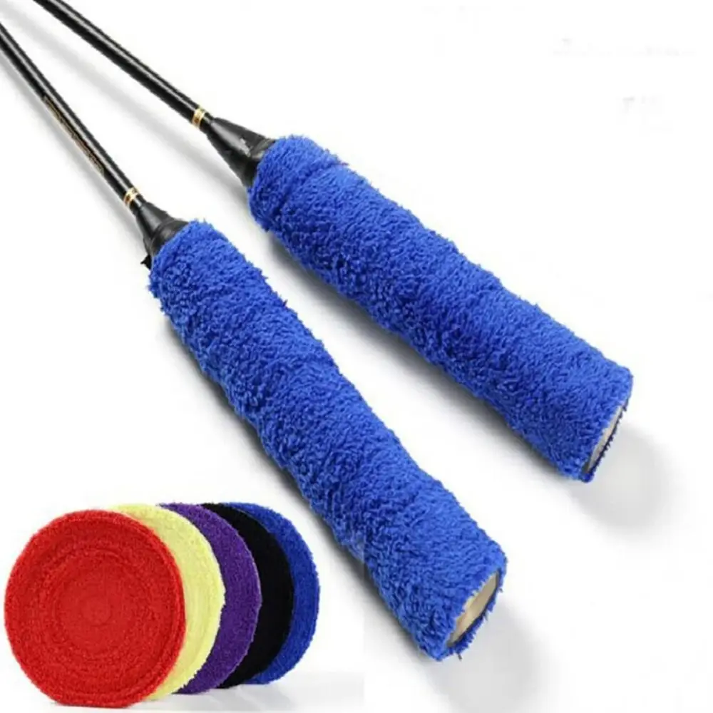 Colourful Badminton Racket Overgrip Anti-Slip Sweat Absorbed Fishing Rod Wrap Strap 10M Length Dry Feel Over Grip Tape