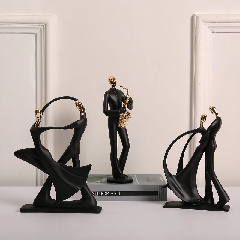 Nordic Art Dancing Couple Resin Figure Ornaments Figurines Home Decoration Accessories for Living Room Ornaments for Home Decor
