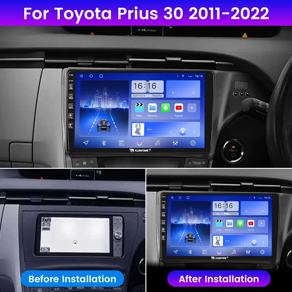 Android Car Radio For Toyota Prius 30 2011-2022 Car Stereo 2Din Octa Core GPS Navigation Player IPS Screen Carplay Android Auto