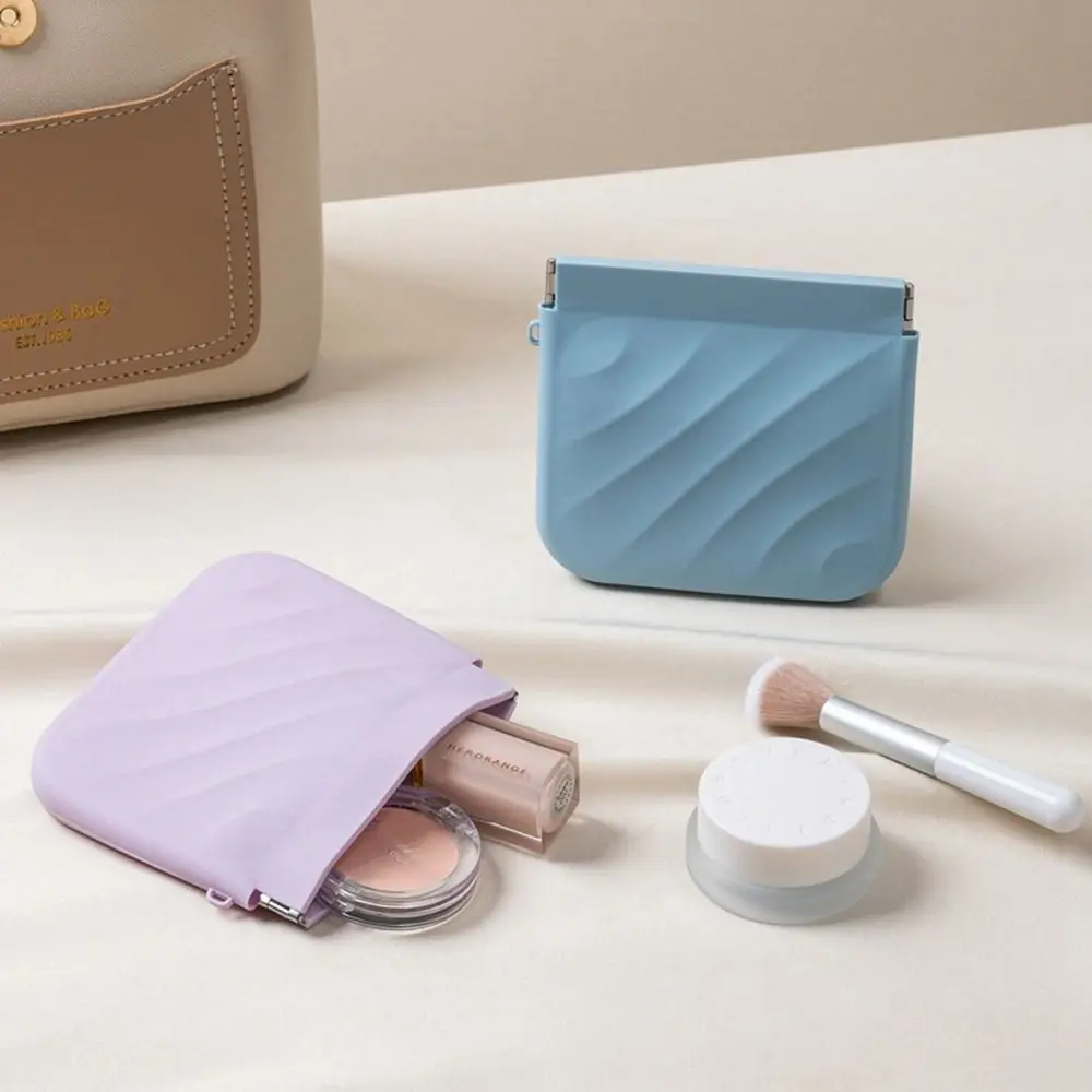 Portable Silicone Mini Cosmetic Bag Makeup Bag Travel Supplies Coin Purse Self-closing Storage Bag Coin Bag Travel