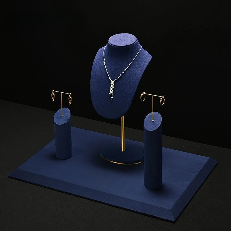 Necklace Bust Display Stand Mannequin Neck Microfiber Jewelry Necklace Pendant Organizer