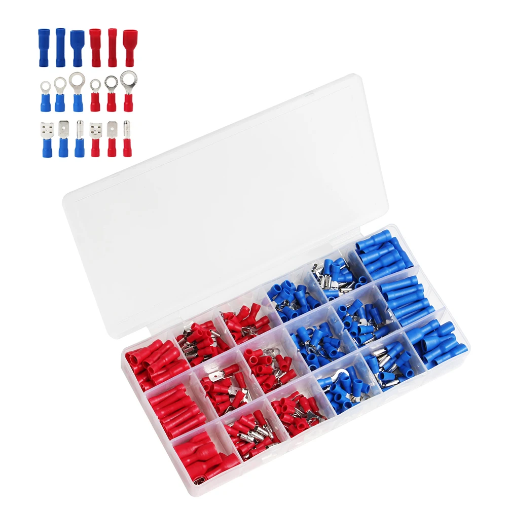 

360pcs Crimp Terminal Connector Electrical Insulated Connectors Cable Lugs Tool Set for DIY Repair Project Household Vehicle