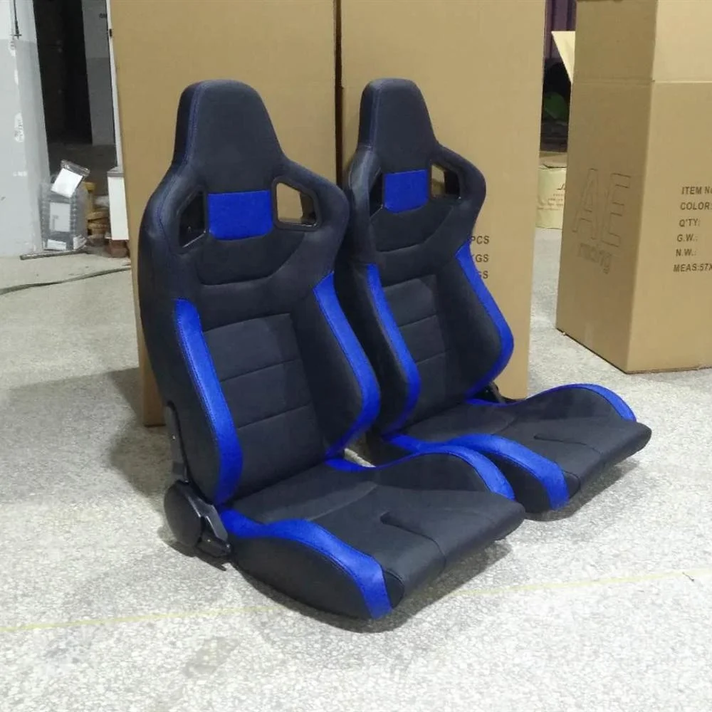 

1040 Black/Blue PVC Leather With Single Slider Universal Car Racing Seat