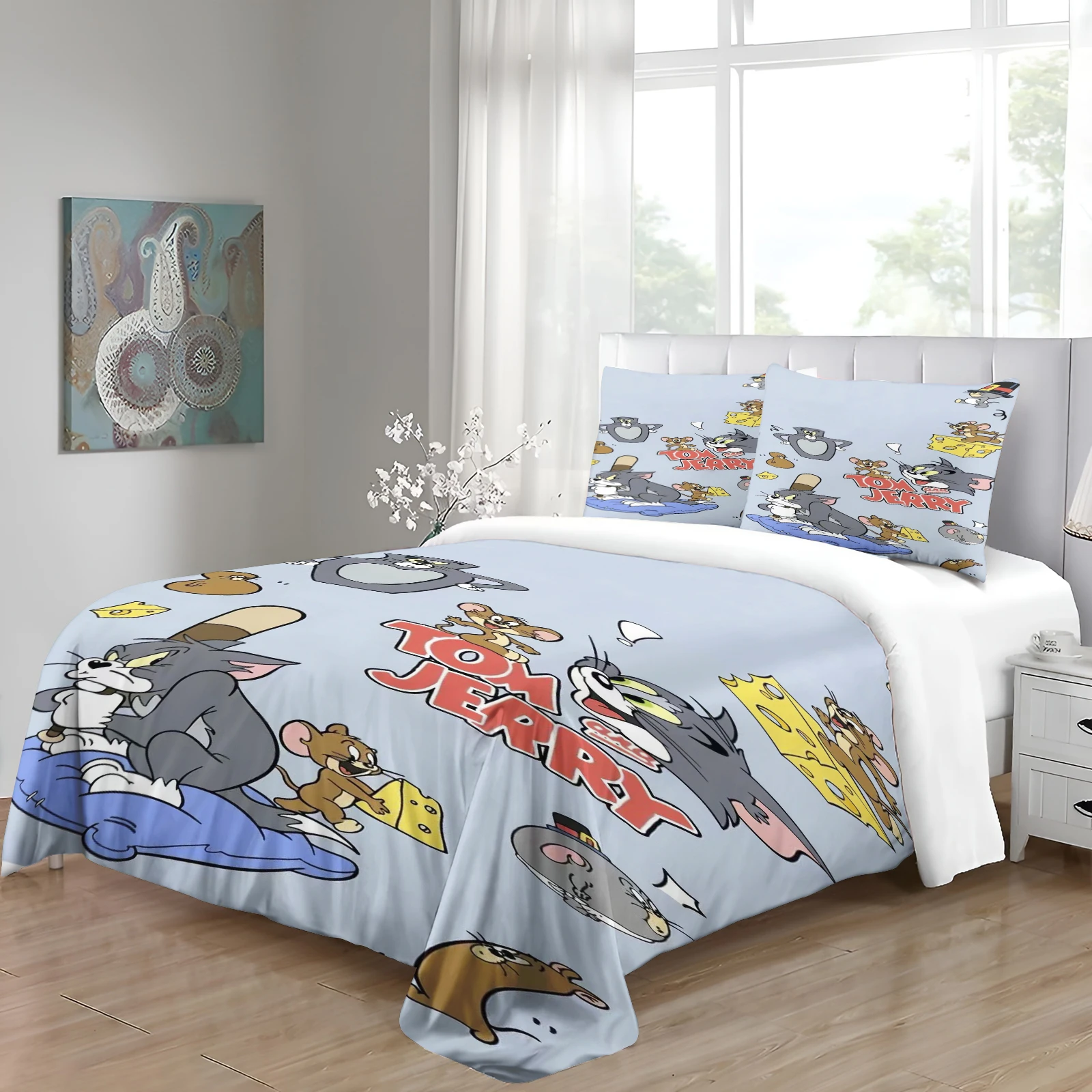 ชุดผ้าปูที่นอนลายแมวน่ารัก ลาย - 3D Printing Quilting บทวิจารณ์และราคา
