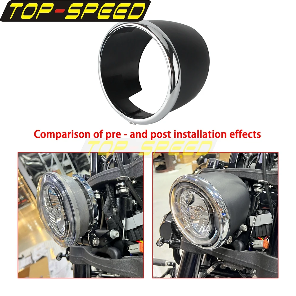 For Harley FXLRS Low Rider S 114 117 2020-2024 Motorcycle Headlight Bezel Trim Ring Head Light Shroud Fairing Mount Accessories