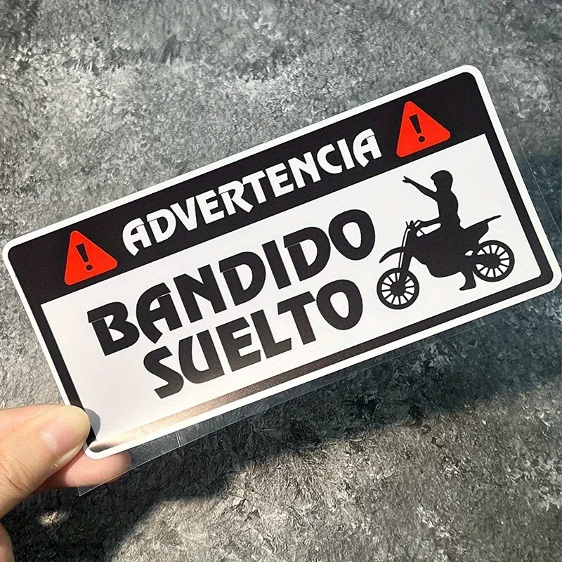 قطعة واحدة من Advertencia: ملصق حائط من الفينيل Bandido Suelto - Edgy Attitude Vibe لتخصيص الدراجة/الكمبيوتر المحمول/الهاتف/زجاجة المياه