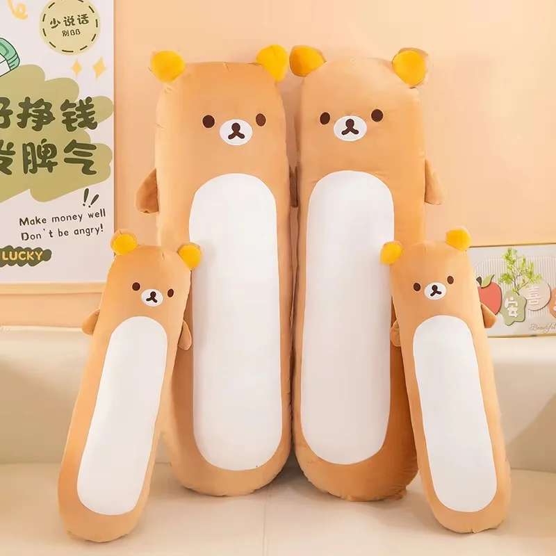60-80 سنتيمتر Rilakkuma لطيف وسادة طويلة ألعاب من نسيج مخملي اضافية لينة الساق الحضن وسادة للنوم وسادة أريكة مكتب قيلولة وسادة هدية #1