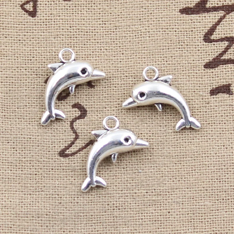 12 sztuk Charms piękny delfin 18x11mm antyczne tybetański brąz srebrny kolorowy wisiorek ustalenia DIY Choker w stylu Vintage ręcznie robiona biżuteria