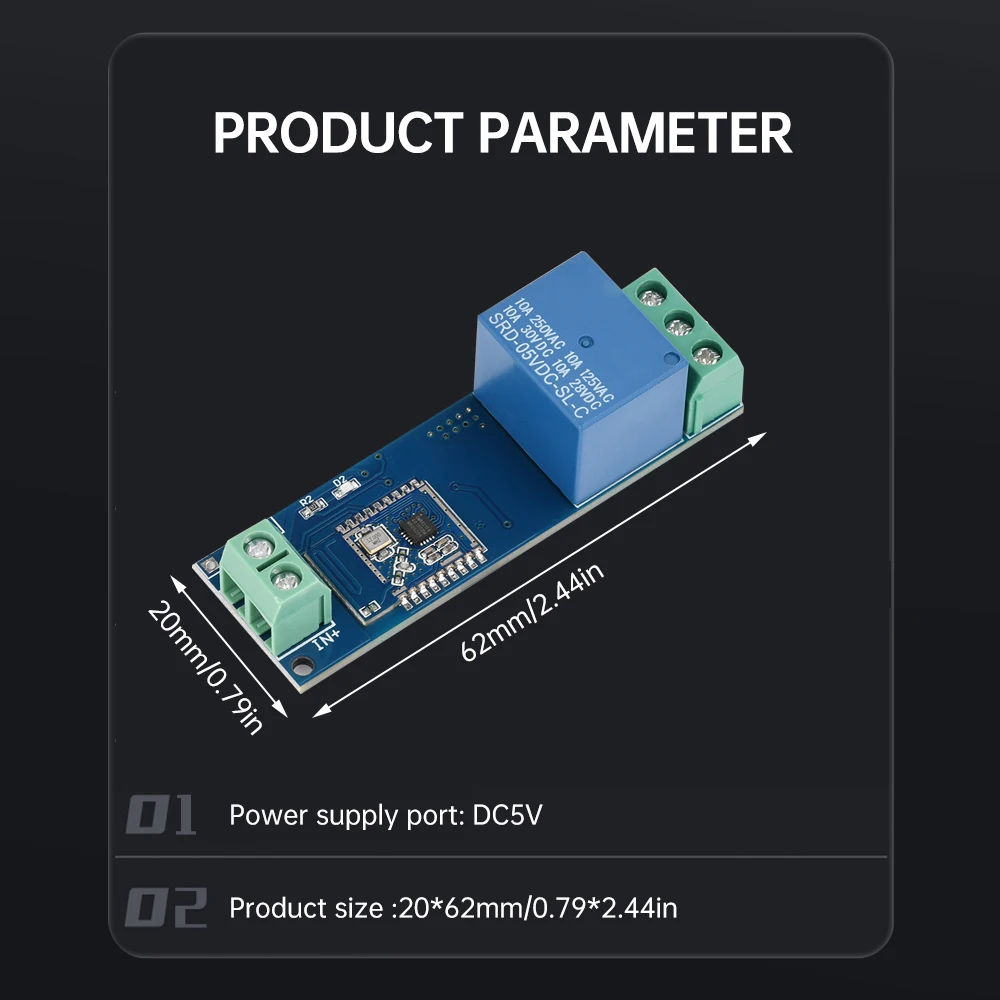DC 5V Single Relay Module XY-MBO21F Module Proximity Switch Module UART Interface Bluetooth Automatically Turns On/APP Control