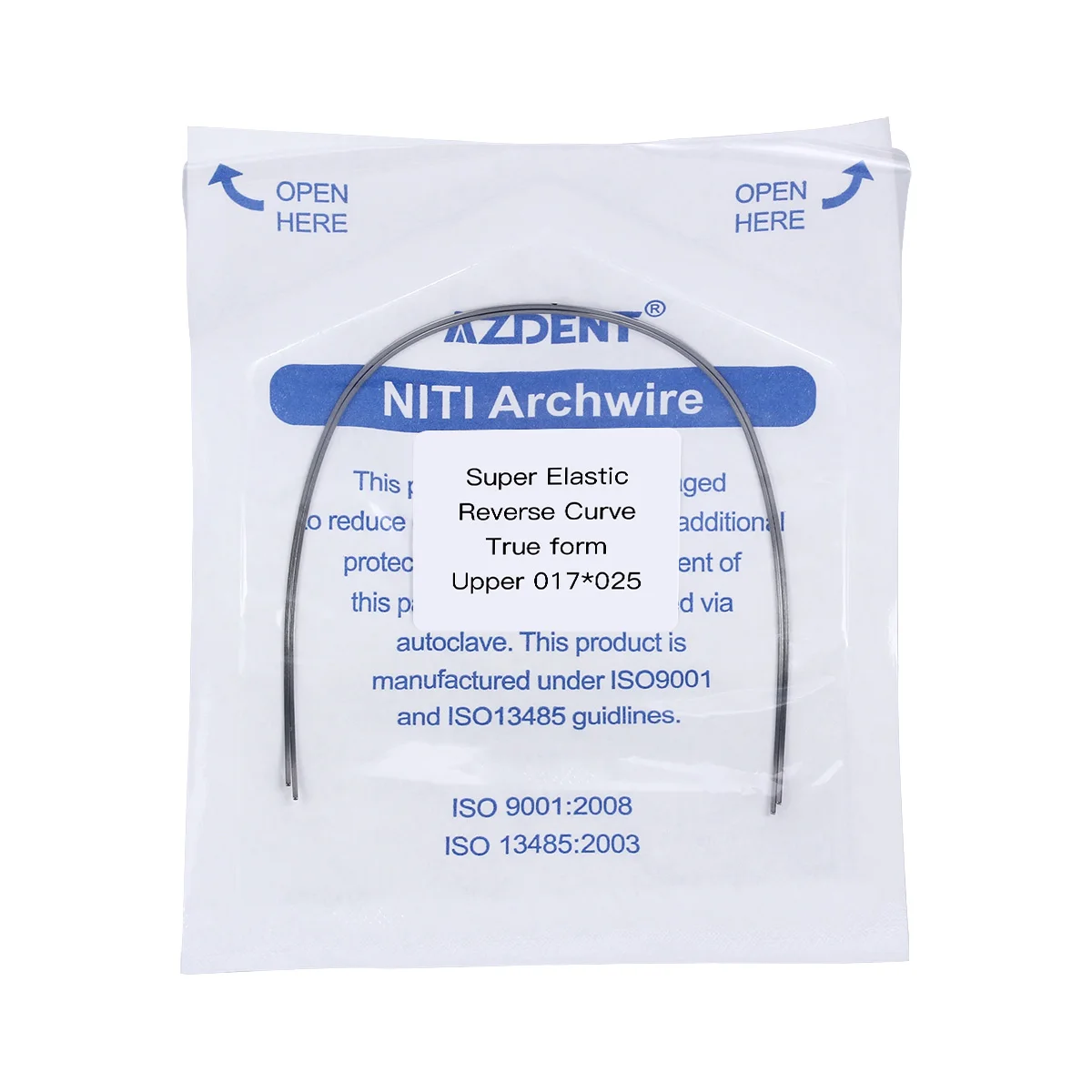 2 Stück/Packung AZDENT Dental Orthodontic NITI Bogen-Drahter, umgekehrte Kurve, runde/rechteckige Form, Bogen-Draht, True Form Dentalprodukte – Detail 1