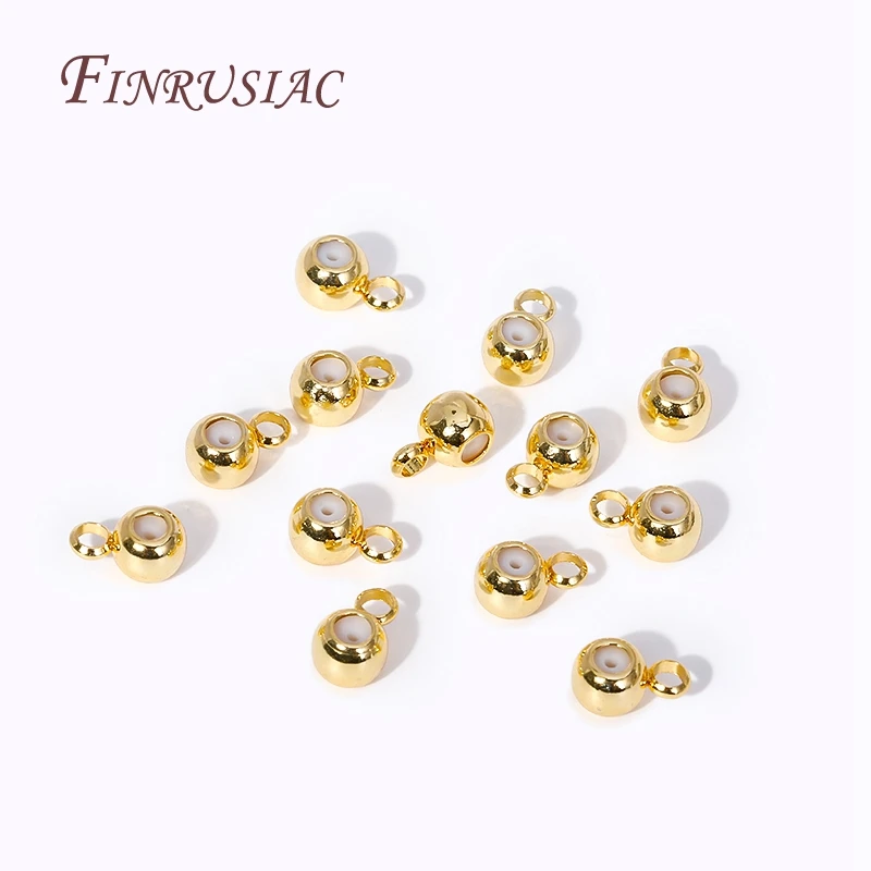 18K Gold Plated Positioning Beads For Chain 3/4/5mm Round \