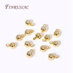 18K Gold Plated Positioning Beads For Chain 3/4/5mm Round