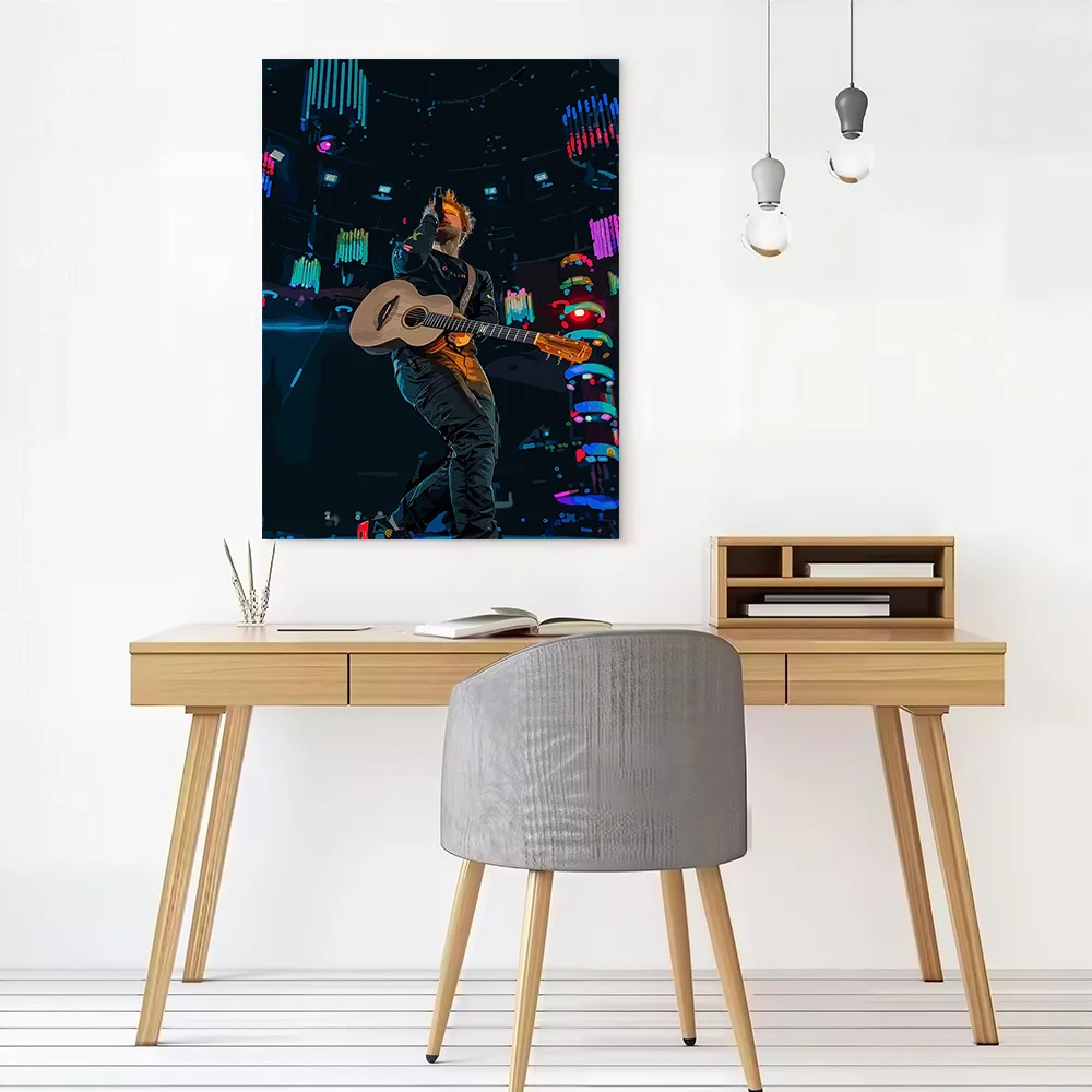 Ed Sheeran Performing on Stage Printed Canvas Poster Personalized High Quality Wall Art Paintings for Wand Deko Painting Bedroom