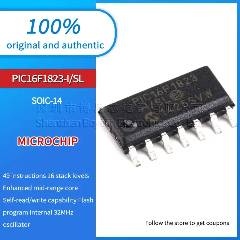 

Brand new original genuine PIC16F1823-I/SL package SOIC-14