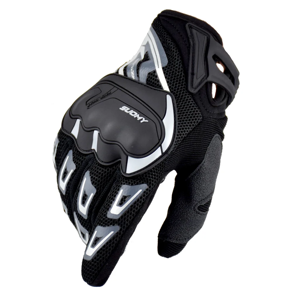 

SUOMY Breathable Full Finger Racing Motorcycle Gloves Quality Stylishly Decorated Antiskid Wearable Gloves Large Size XXL Black