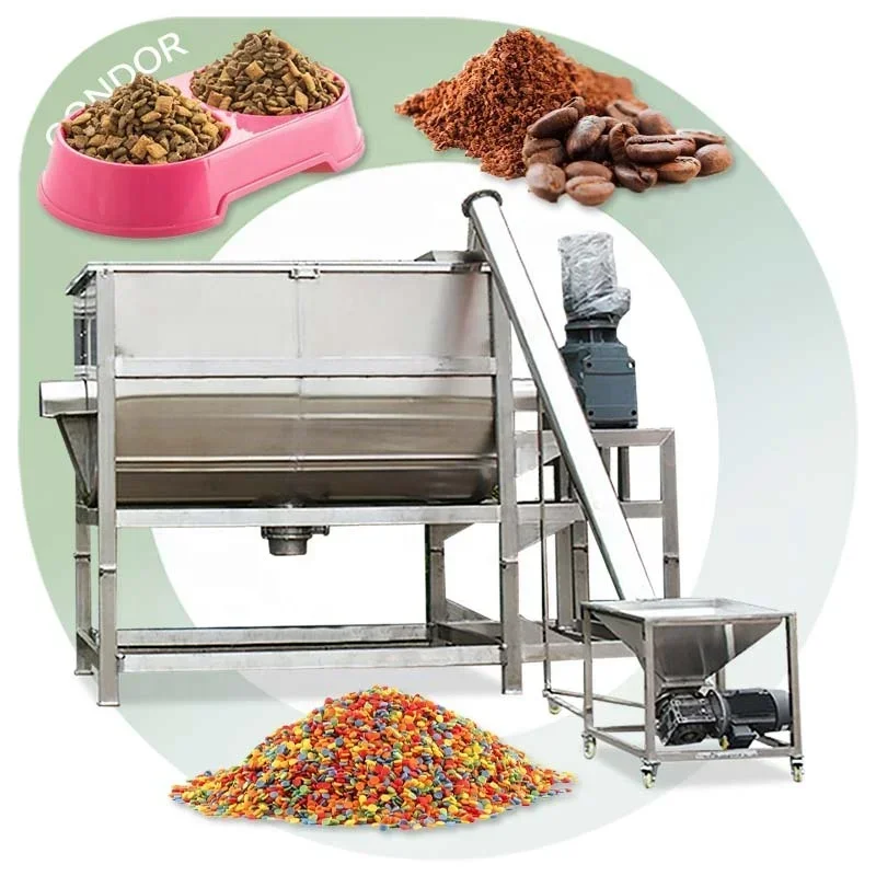 Cubic Spray Industrial Feed Horizontal Commercial Small Ribbon Blender Mixer for Powder Food Industry