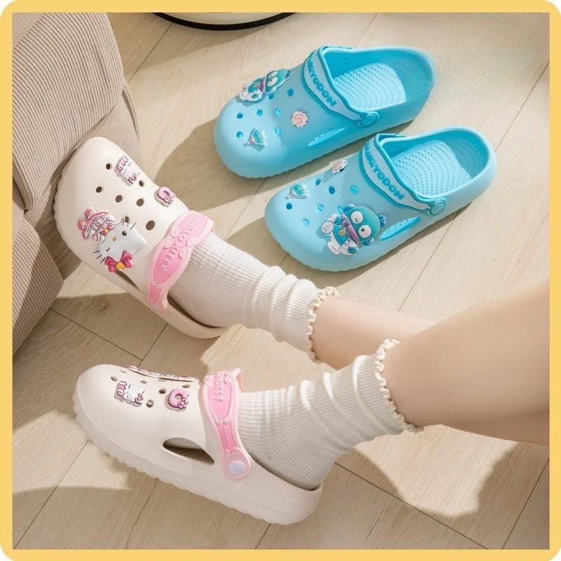 Kinder Höhlenschuhe Cartoon Kuromi Eltern-Kind Sommer Strand Hausschuhe Anti Rutsch Verschleißfest Atmungsaktiv Und Bequem