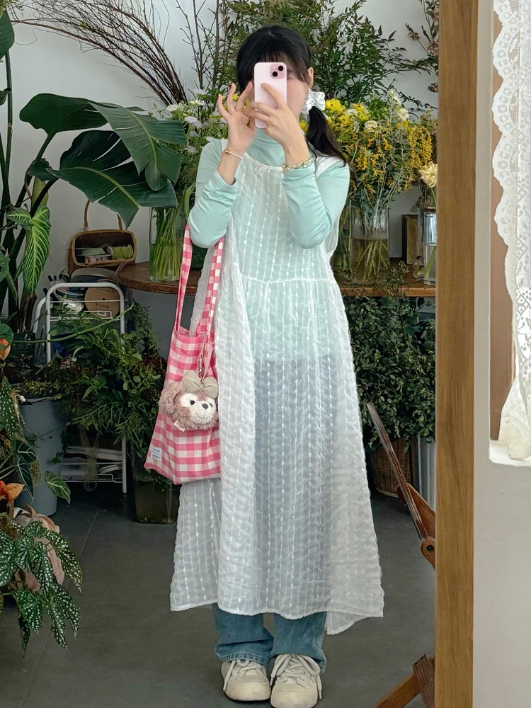 Gilet en dentelle douce Dr pour femmes, Design coréen de printemps, superposition sensuelle, Svel, Super féerique, Long, vent doux