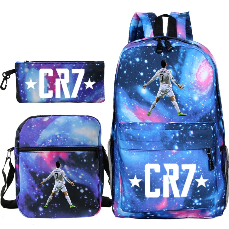 Neue 3 stücke CR7 Rucksäcke Einfachen Stil Leichte Jungen Mädchen Schule Taschen Kapazität Teenager Laptop Rucksack Frauen Männer Reise Mochilas