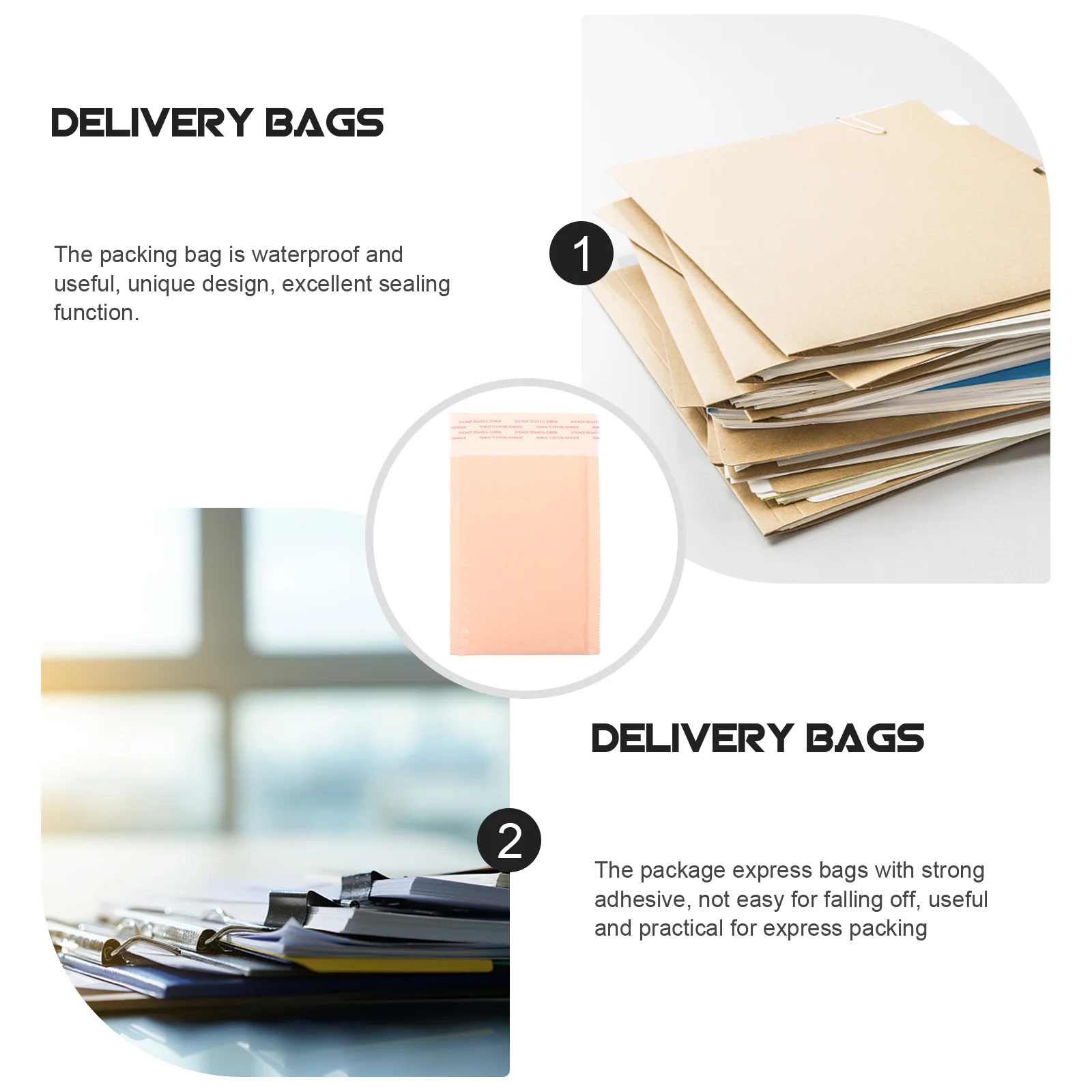 50 Pcs Clothing Book Packaging Shipping Envelopes Poly PE PO Waterproof Wear Resistant Strong Adhesive Sealing Bubble Mailers