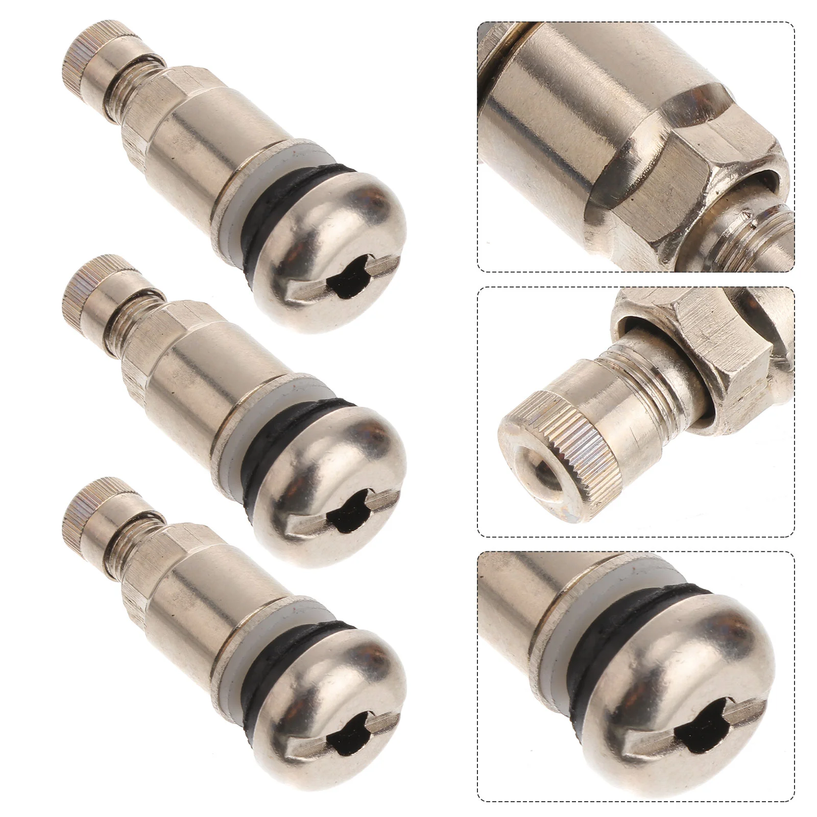 10 Pcs Tire Valve Valves Stems for Wheel Motorcycles Flat Tyre Stainless Steel Bolt-in