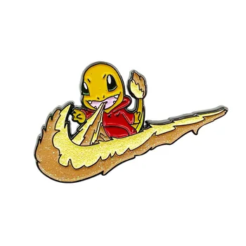 Pokémon Brooches Anime Figures Charizard Mew Metal Brooch Pokemon Pikachu Small Fire Dragon Brooch Cartoon Pin Kids Gift 12