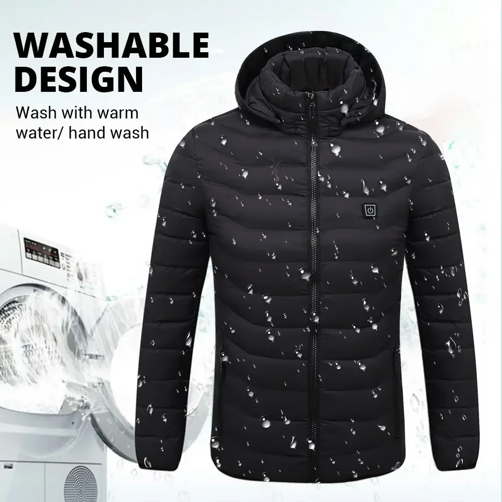 25 Areas Heated Jacket Mens Jacket Waterproof Lightweight Jacket Men Warm Winter Jackets Parkas Coat Heated Vest Snow Clothing