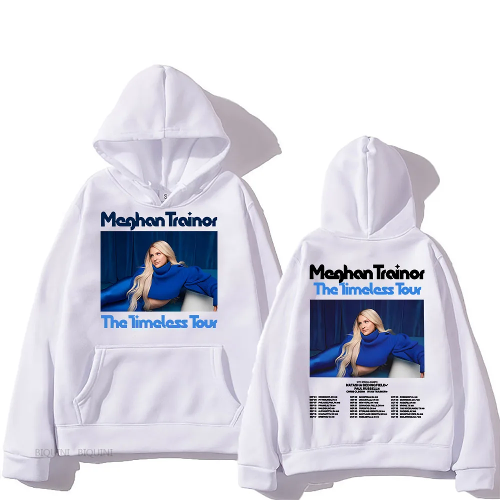 Meghan-Trainor The Timeless Tour 2024 Hoodies Long Sleeve Comfortable Women Sweatshirt with Pocket Casual Fleece Hooded Clothing