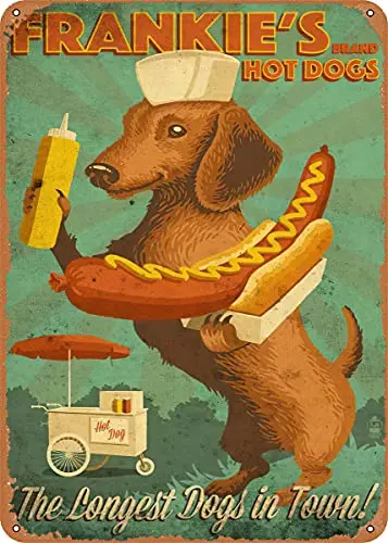 

Frankie Dachshund Vintage Look Metal Sign Art Prints Retro Gift 8x12 Inch