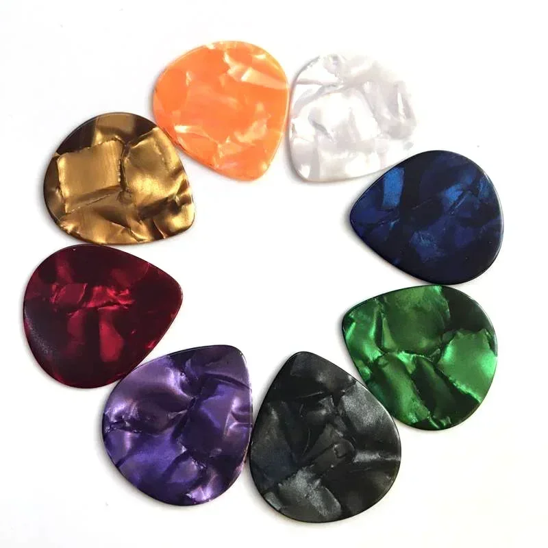 100PCS Guitar Picks Plectrum Celluloid Electric Smooth Guitar Pick Bass Acoustic Guitar Accessories Thickness 0.5mm/0.75mm/1.0mm