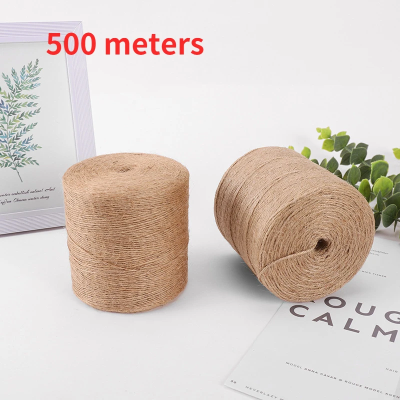 

3ply Twisted Natural Yarn Jute Twine For DIY Crafts Wedding Garden Deco ECO Biodegradable Rope With Length 500meter