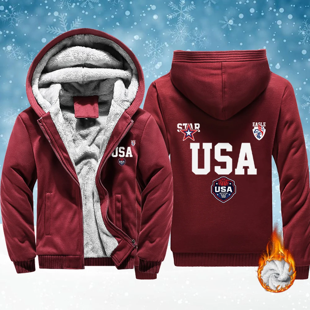 

США Звезда буквенный трикотаж с принтом мужские утепленные куртки флисовая мягкая верхняя одежда зимняя удобная толстовка с карманом на молнии жилет унисекс