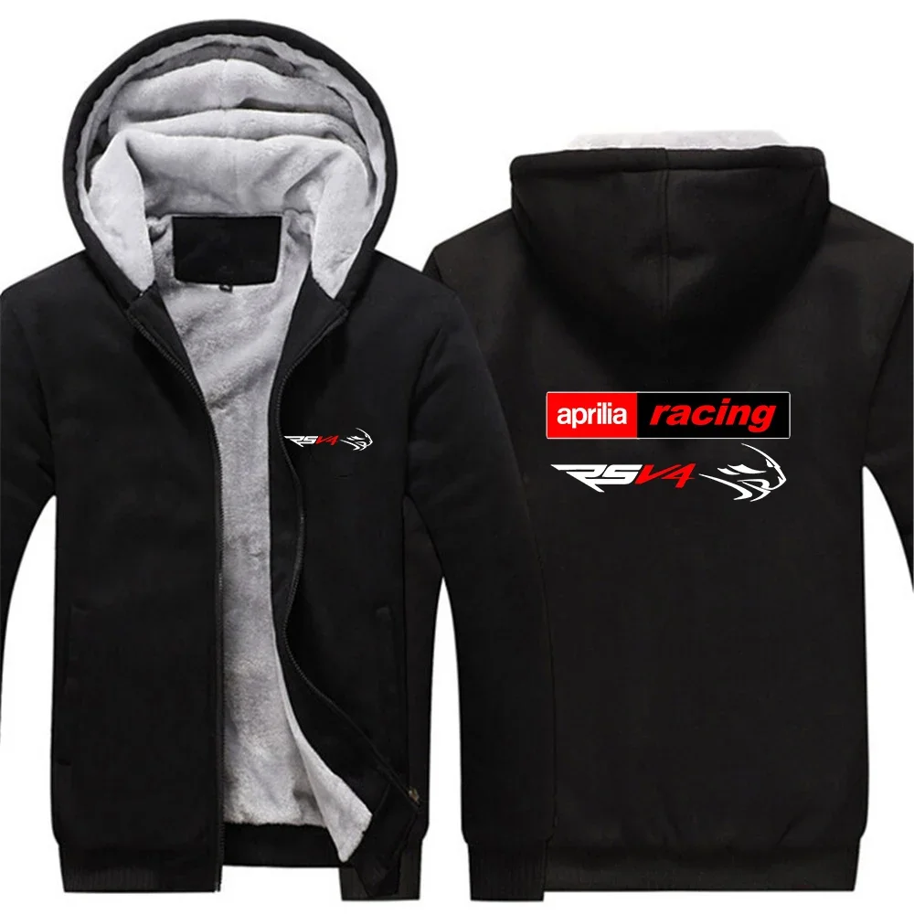 

Aprilia Racing RSV4 2024 Men's New Winter Zipper Hoodies Sweatshirts Jackets Thicken Hooded Coat Sports Thick Warm Tops Clothes