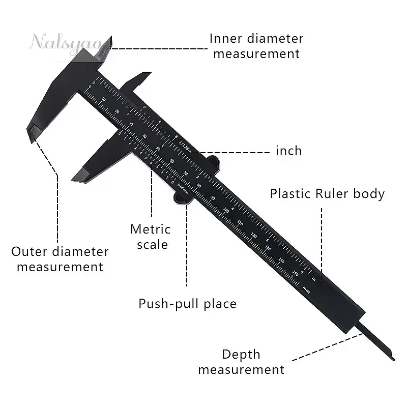 80mm Portable Plastic Eyebrow Measuring Vernier Caliper Tattoo Microblading Ruler Permanent Makeup Tool