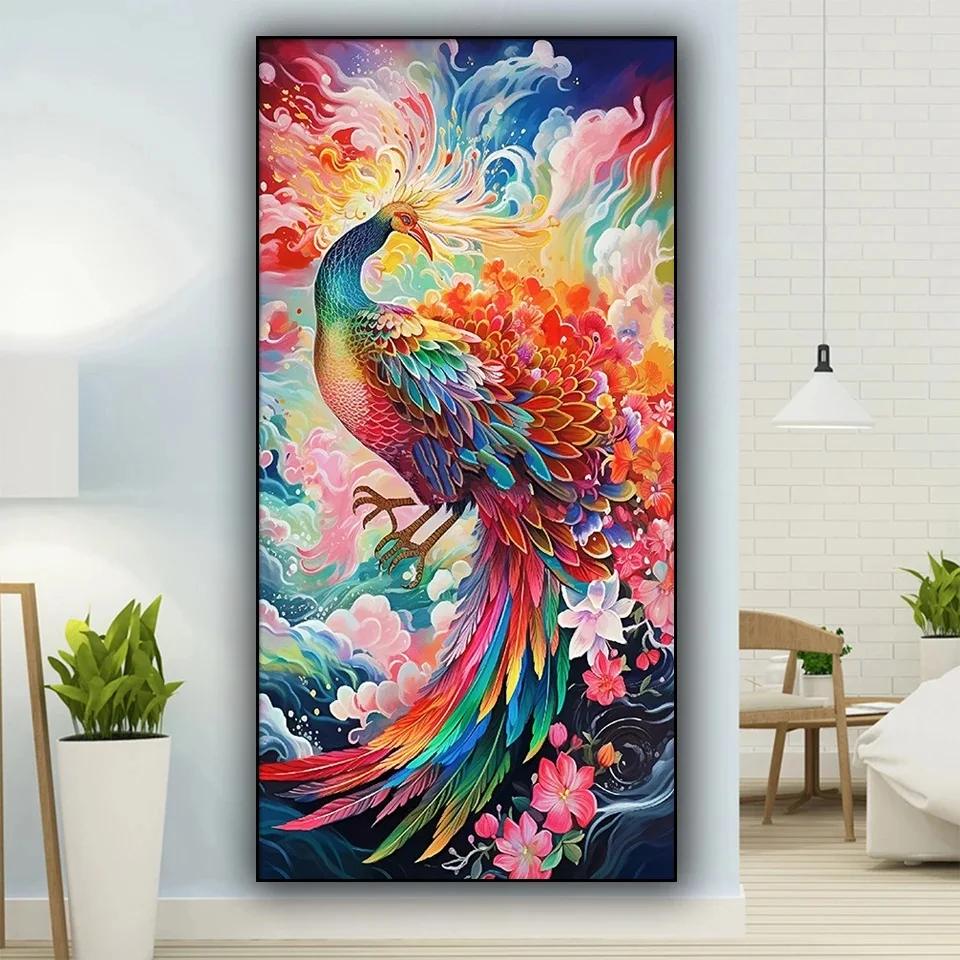 Colorful Peacock Diamond Painting New 2024 Full Square Round Diamond Art Jewelry cross stitch Mosaic Picture Bird Home Decor