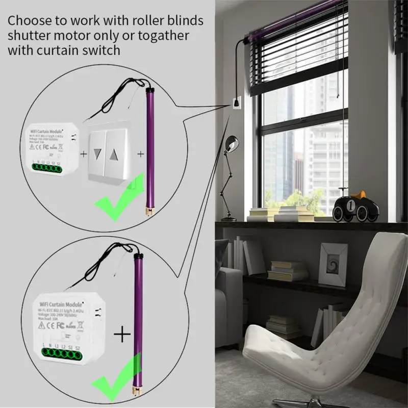Tuya WiFi الذكية الحياة الذكية الستار التبديل ل الأسطوانة مصراع أعمى موتور المتداول مصراع الأبواب العمل الأمازون و اليكسا جوجل المنزل