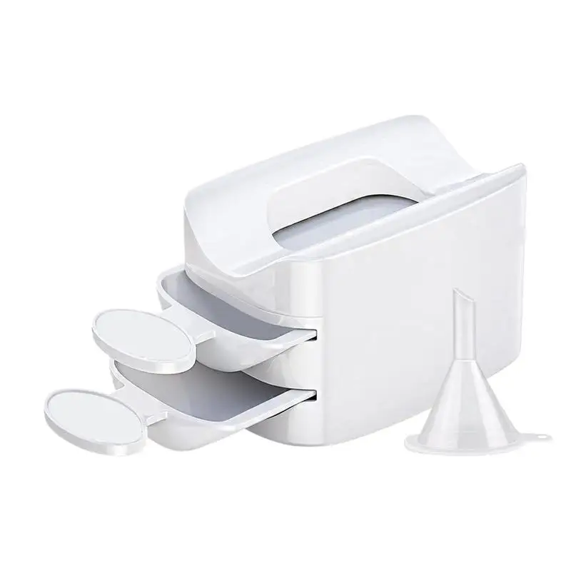 Nail Dip Container Portable Double Layer Dipping Powder Tray 2-in-1 Dip Powder Recycling Case Manicure Accessories Dip Nail