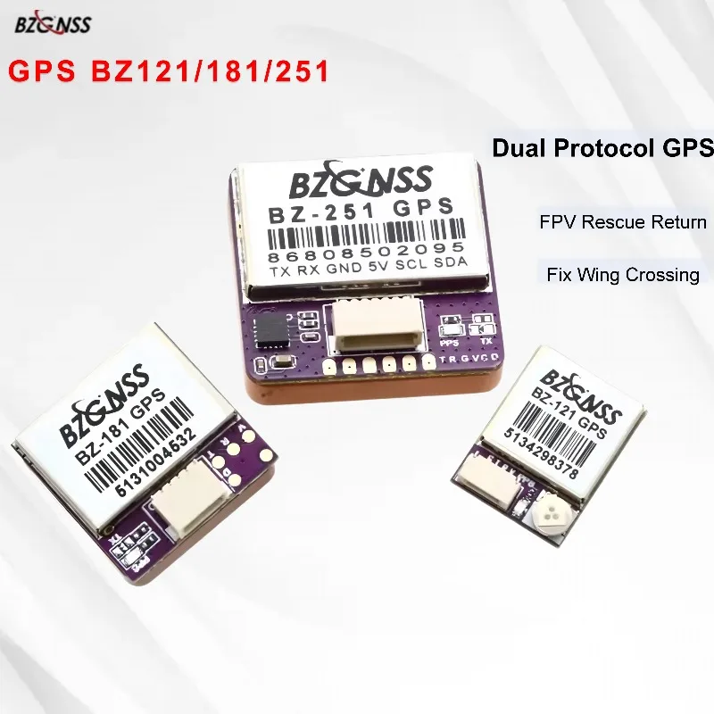 

BZGNSS BZ121 BZ181 BZ251 Dual Protocol GPS Module for FPV Drone Rescue Fixed Wing Out of Control Return Home