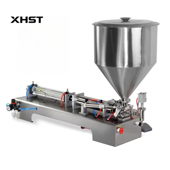

Yogurt Peanut Butter Honey Filling Machine Paste Tomato Cream Bottle Pouch Semi-automatic 1000ml Paste Filling Machine On Table