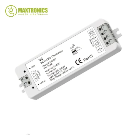 DC12-24V V1 V2 Single Color CCT LED Dimmer V3 VP V5-M RGBW RGB+CCT RGB Controller 12V CV RF 2.4G For 1/2/3/4CH Led Strip Light