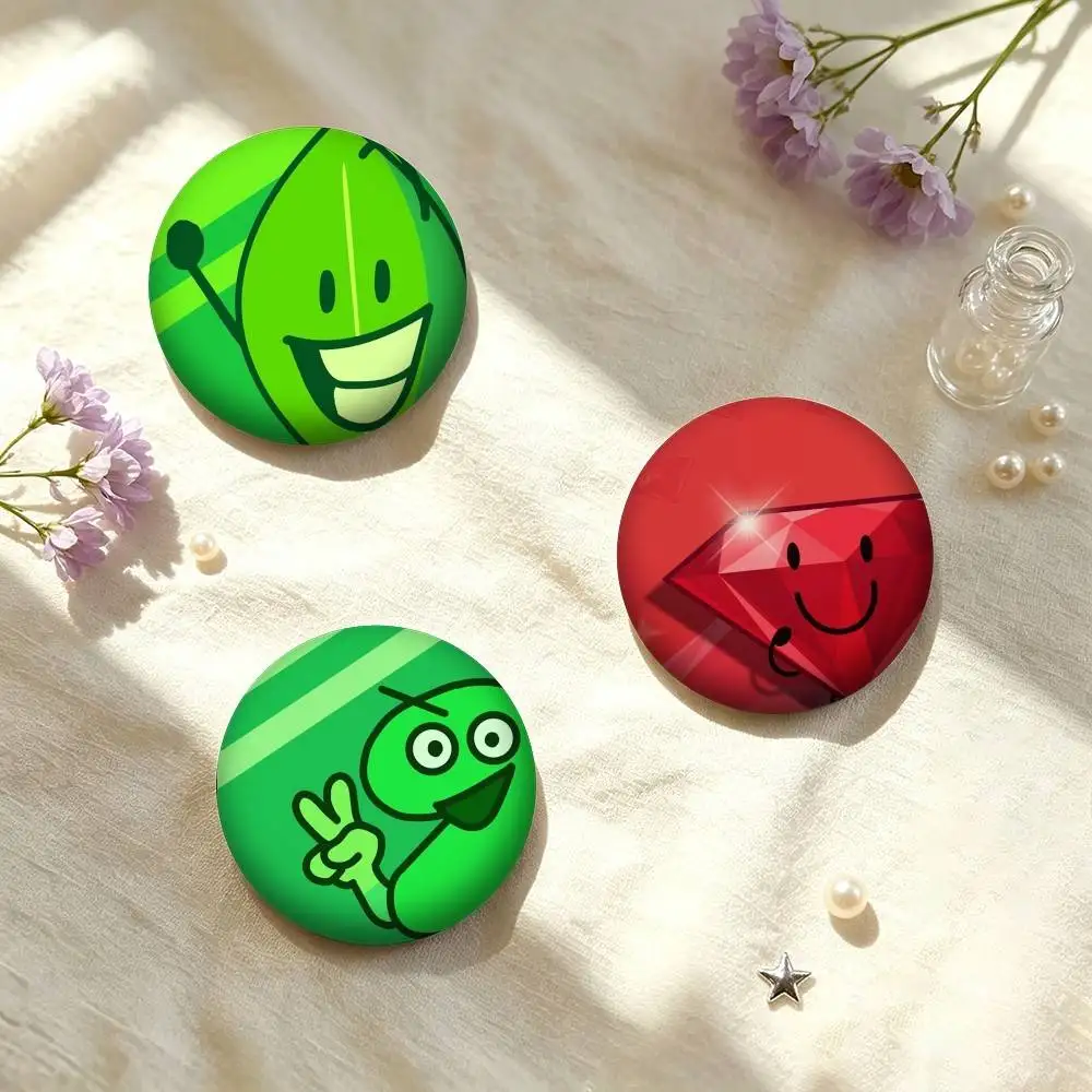W-Web Animation B-BFDI  25 32 44 58 75mm Badges Personalized Round Brooches Pins Accessory Gift